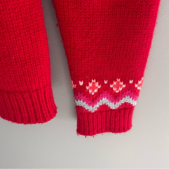 Boden Relaxed Fair Isle Sweater Red Alpaca Blend Size 8 - Picture 8 of 13